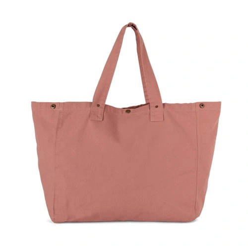 Bolsa shopper de algodón efecto lavado