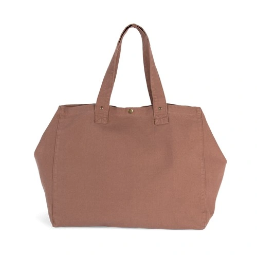 Bolsa shopper de algodón efecto lavado