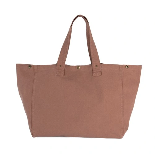 Bolsa shopper de algodón efecto lavado