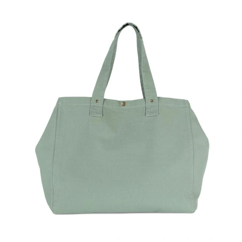Bolsa shopper de algodón efecto lavado