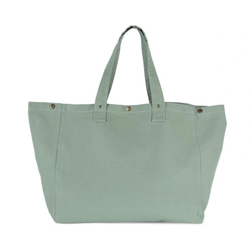 Bolsa shopper de algodón efecto lavado