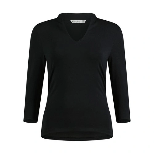 camiseta Camiseta Regular cuello mandarín y manga 3/4