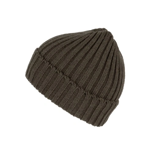 Gorro de punto canalé 2 x 1 con dobladillo