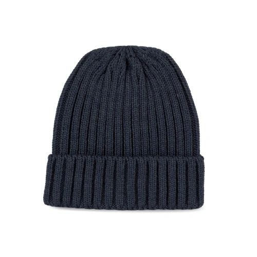 Gorro de punto canalé 2 x 1 con dobladillo