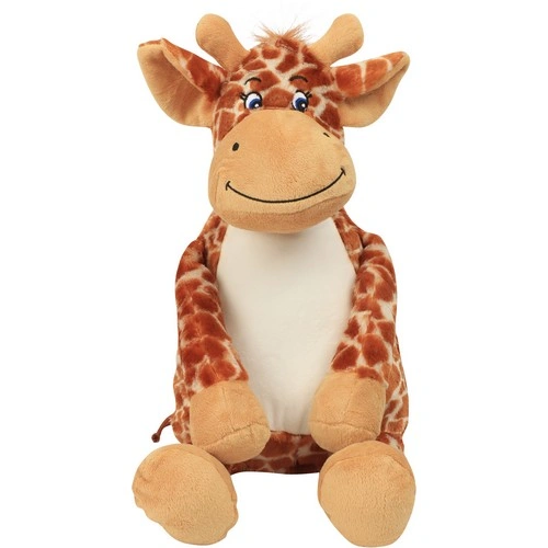 Jirafa de peluche con cremallera