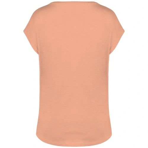 Camiseta ecorresponsable holgada con cuello de pico mujer