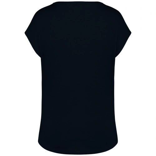 Camiseta ecorresponsable holgada con cuello de pico mujer