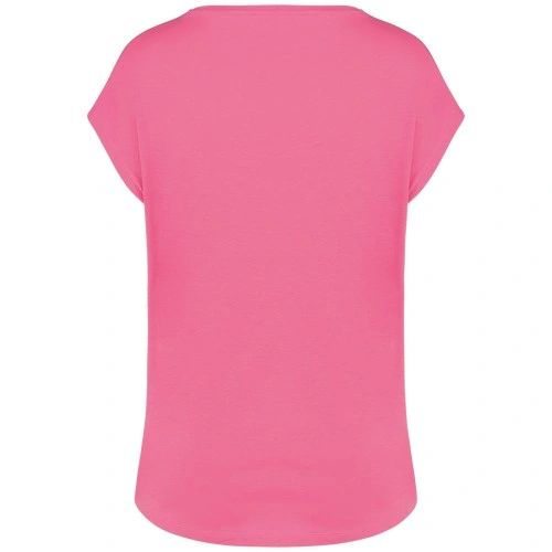 Camiseta ecorresponsable holgada con cuello de pico mujer