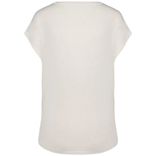 Camiseta ecorresponsable holgada con cuello de pico mujer