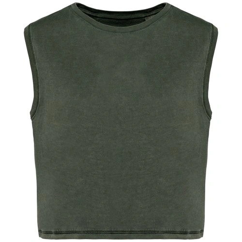 Camiseta crop ecorresponsable sin mangas mujer