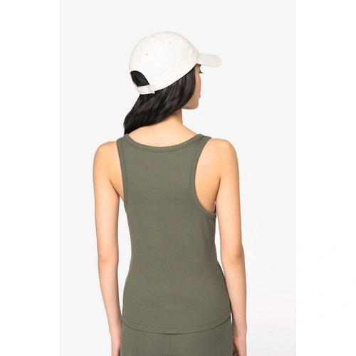 Camiseta de tirantes ecorresponsable de canalé mujer