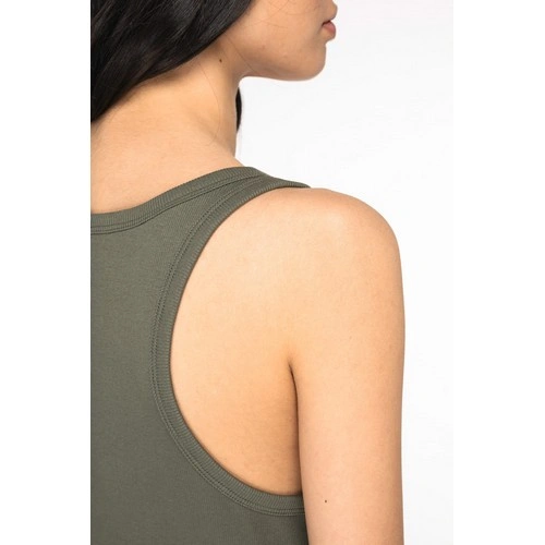 Camiseta de tirantes ecorresponsable de canalé mujer