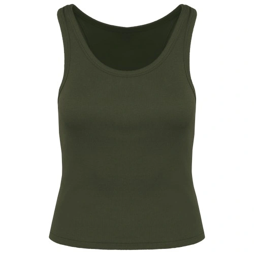 Camiseta de tirantes ecorresponsable de canalé mujer