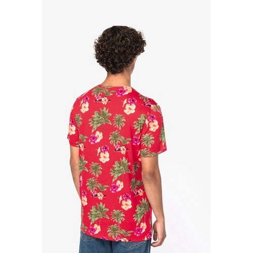 Camiseta ecorresponsable con estampado tropical hombre
