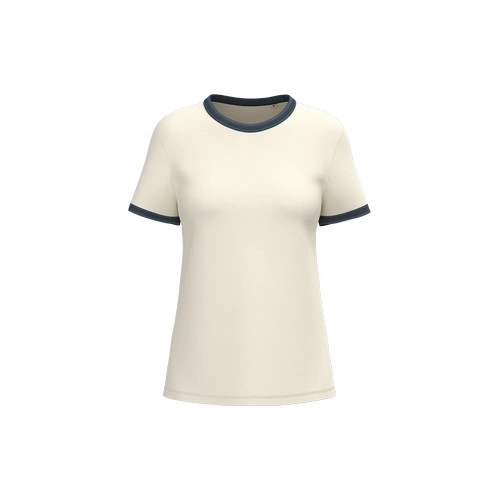 Camiseta ringer ecorresponsable con ribetes contrastados efecto lavado mujer
