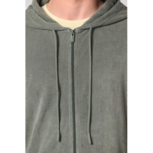 Sudadera ecorresponsable de rizo con capucha y cremallera hombre