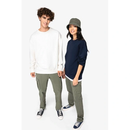 Sudadera ecorresponsable cuello redondo y hombros caídos French Terry unisex