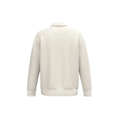 Sudadera ecorresponsable 1/4 cremallera cuello tipo polo y hombros caídos unisex