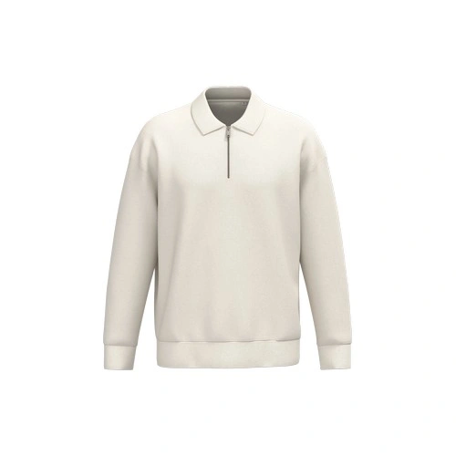 Sudadera ecorresponsable 1/4 cremallera cuello tipo polo y hombros caídos unisex