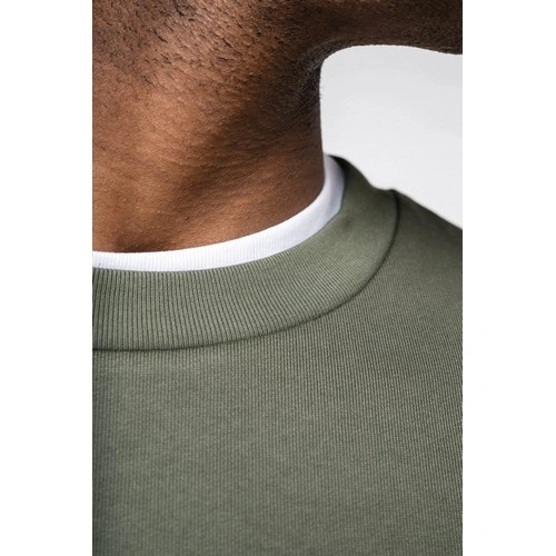 Sudadera ecorresponsable cuello redondo y hombros caídos felpa perchada unisex