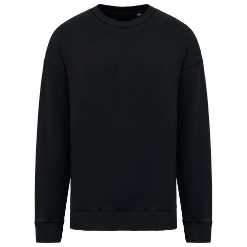 Sudadera ecorresponsable de cuello redondo efecto lavado oversize unisex