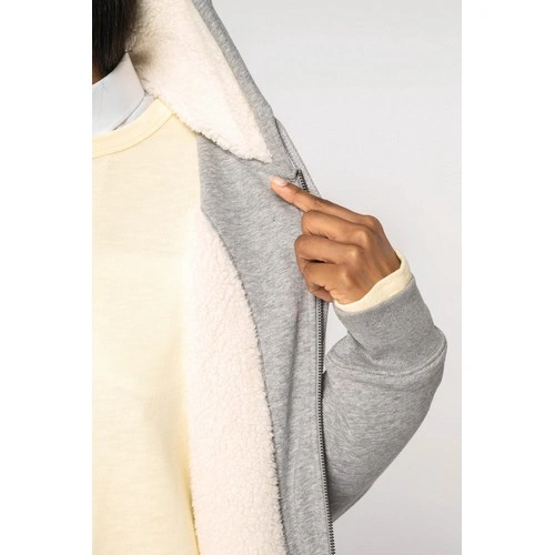 Sudadera ecorresponsable con cremallera y forro de sherpa unisex