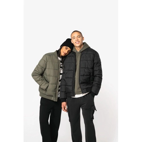 Chaqueta acolchada ecorresponsable con cuello tipo beisbolera unisex