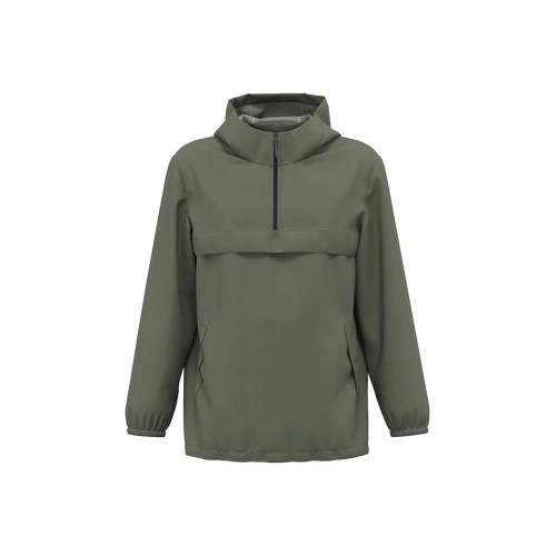 Chaqueta cortavientos impermeable ecorresponsable 1/4 cremallera unisex