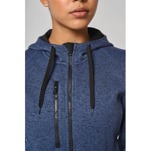 Chaqueta jaspeada con capucha mujer