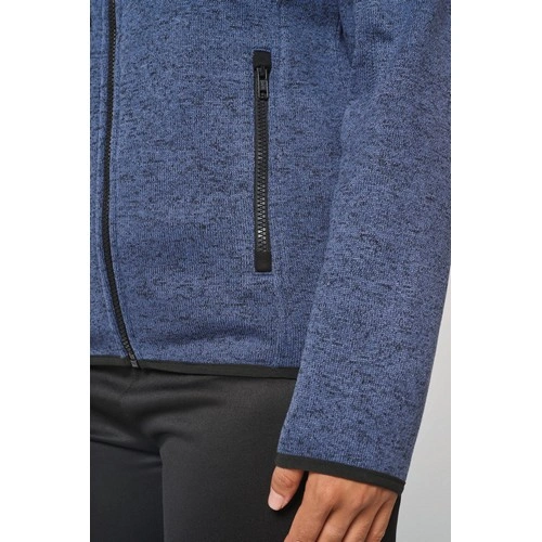 Chaqueta jaspeada con capucha mujer