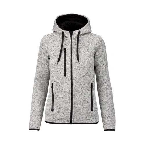 Chaqueta jaspeada con capucha mujer