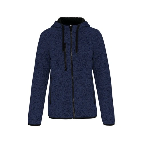 Chaqueta jaspeada con capucha mujer