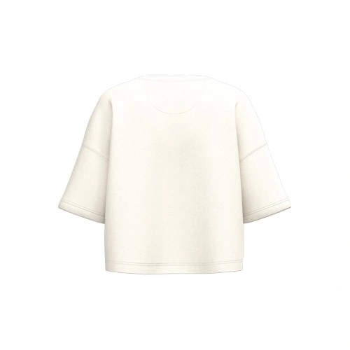 Sudadera crop cuello redondo y manga corta mujer