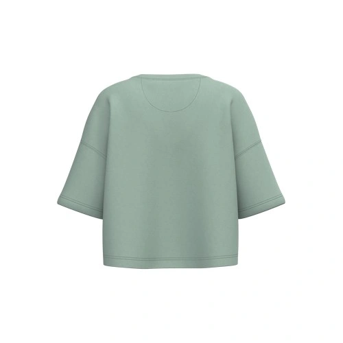 Sudadera crop cuello redondo y manga corta mujer