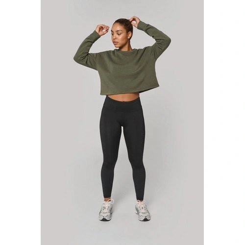 Sudadera crop cuello redondo mujer
