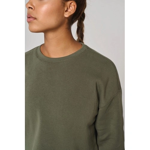 Sudadera crop cuello redondo mujer