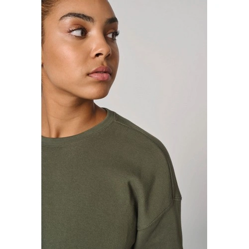 Sudadera crop cuello redondo mujer
