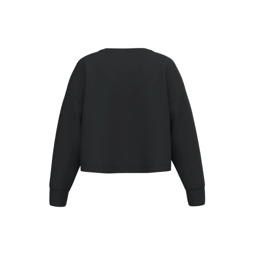 Sudadera crop cuello redondo mujer