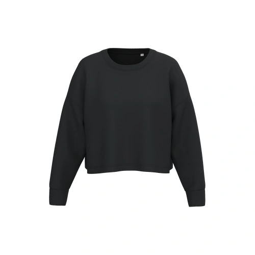 Sudadera crop cuello redondo mujer