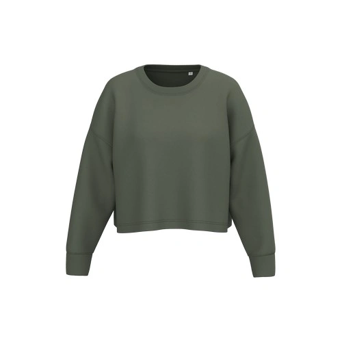 Sudadera crop cuello redondo mujer