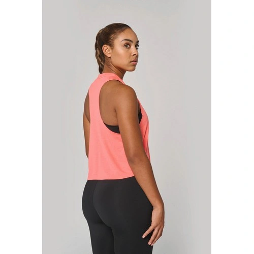 Camiseta sin mangas crop Triblend mujer