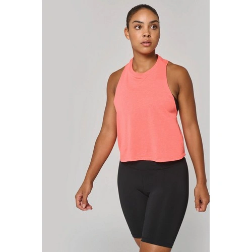 Camiseta sin mangas crop Triblend mujer