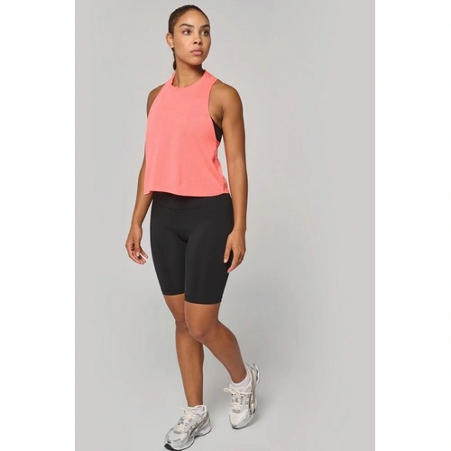 Camiseta sin mangas crop Triblend mujer