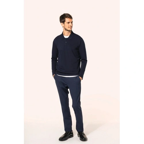 Polo Supima manga larga hombre