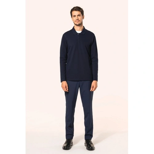 Polo Supima manga larga hombre