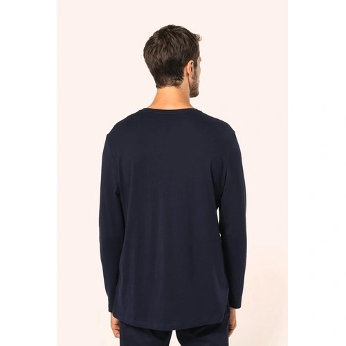 Camiseta Supima cuello de pico manga larga hombre