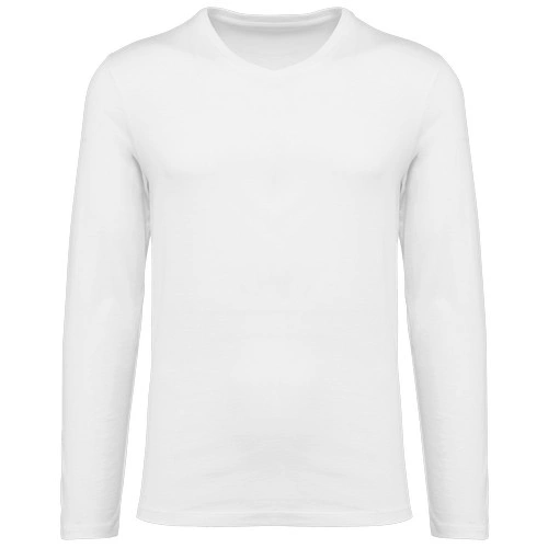 Camiseta Supima cuello de pico manga larga hombre