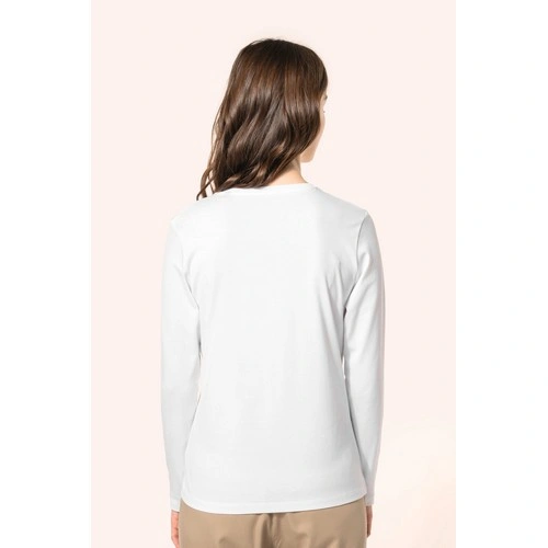 Camiseta Supima cuello de pico manga larga mujer