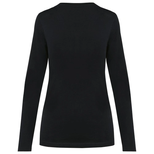 Camiseta Supima cuello de pico manga larga mujer