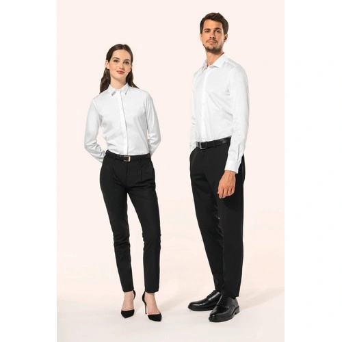 Camisa sarga manga larga mujer